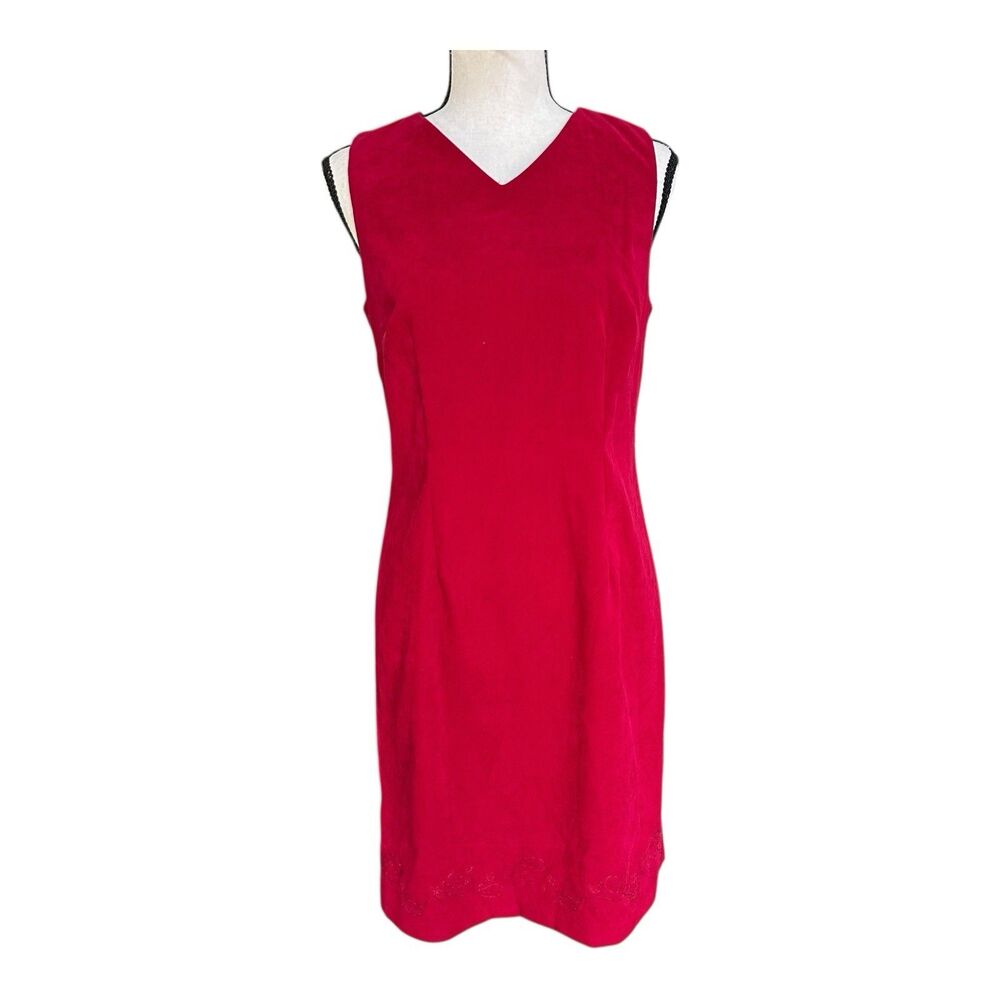 Northern Reflections Red Sleeveless Ponte Fit & Flare Dress Size 4